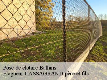 Pose de cloture  ballans-17160 Elagueur CASSAGRAND père et fils